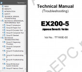 Hitachi EX200-5 Excavator Workshop Service Manual      Hitachi EX200-5 Japanese Domestic Version Service Manual,     
