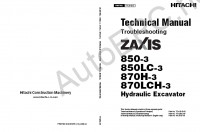 Hitachi Zaxis 850-3/850-LC3, 870H-3/870LCH-3 Excavators Service Manual     ,    ,  