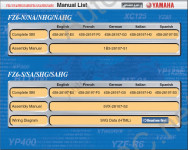 Yamaha Repair Manuals 2007 300-600cc        - FZ6-N/S, YZF-R6, VP300, YP400/A, XP500/A.
