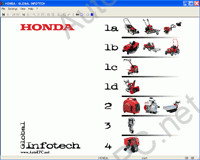 Honda Power Equipment 3.0 Global Infotech, каталог запчастей силовой техники Honda (Хонда), электростанции Honda, газонокосилки Honda, мотокультиваторы Honda, снегоуборочные агрегаты Honda, водяные насосы Хонда, двигатели Хонда, подвесные лодочные моторы Хонда и т.д. Руководство по ремонту мототехники Хонда, обслуживание и диагностика.