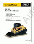 ASV RC-100 Rubber Track Loader каталог запчастей, руководство по ремонту и техобслуживанию погрузчика ASV RC-100