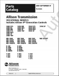 Allison Transmission Parts Catalog 3000 product families каталог запчастей
