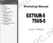 Hitachi EX75UR-5/75US-5 excavator Workshop Service Manual      Hitachi EX75UR-5/75US-5, ,   