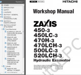 Hitachi Service Manual 450-3, 450LC-3, 470H-3, 470LCH-3, 500LC-3, 520LCH-3 (ZAXIS)       Hitachi 450-3, 450LC-3, 470H-3, 470LCH-3, 500LC-3, 520LCH-3 (ZAXIS),    ,    
