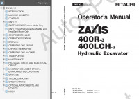 Hitachi Excavator Operator's Manual 400R-3, 400LCH-3 (ZAXIS)     400R-3, 400LCH-3 (ZAXIS)