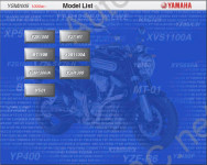         FZ6-S, FZ6-N, Yamaha YZF-R6, XVS650A, TDM900/A, XT660R/X, XP500/A, YBR125ED, XG250, DT125RE/X, NXC125, VP300, YP400, PW50, PW80, TT-R90/E, TT-R125/E/LW/LWE, YZ85/LW, Yamaha YZ125, YZ250, YZ250F, YZ450F, WR250F, WR450F, FZS1000, YZF-F1, BT1100, XVS1100A, FJR1300/A, XJR1300, MT-01