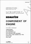 Komatsu Components of Komatsu Engine Components of Komatsu Engine - Turbocharger, Air Compressor, Fuel Injector Pump, Fuel Injector Pump Governor, Fuel Supply Pump, Water Pump, Fuel Pump.