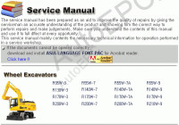 Hyundai Construction Equipment - Wheel Excavators Service Manuals        , PDF