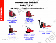 Raymond Maintenance Manual Pallet Trucks        Raymond,  .