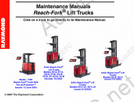 Raymond Maintenance Manual Reach-Fork Lift Trucks        Raymond,  .