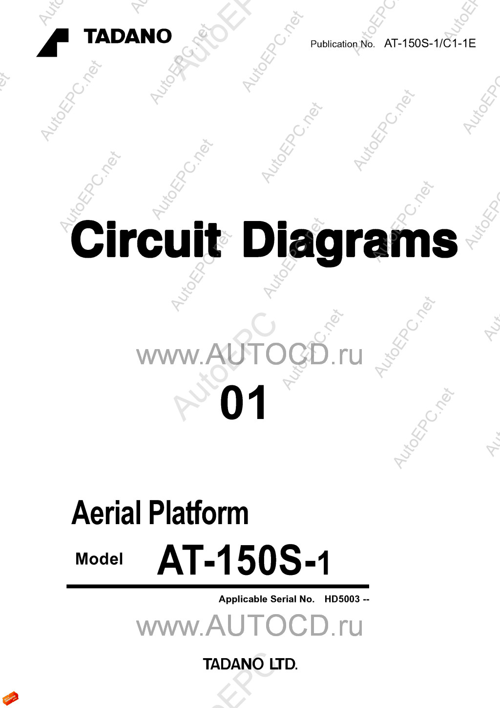 Tadano Aerial Platform AT-150S-1 Service Manual